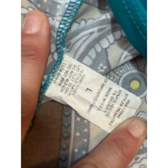 Bailey Blue Women Strapless Smocked Mini Dress Bohemian Paisley Print Large 1663 - Picture 4 of 6